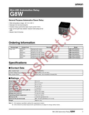 G8W-1A7T-R-DC12 datasheet  